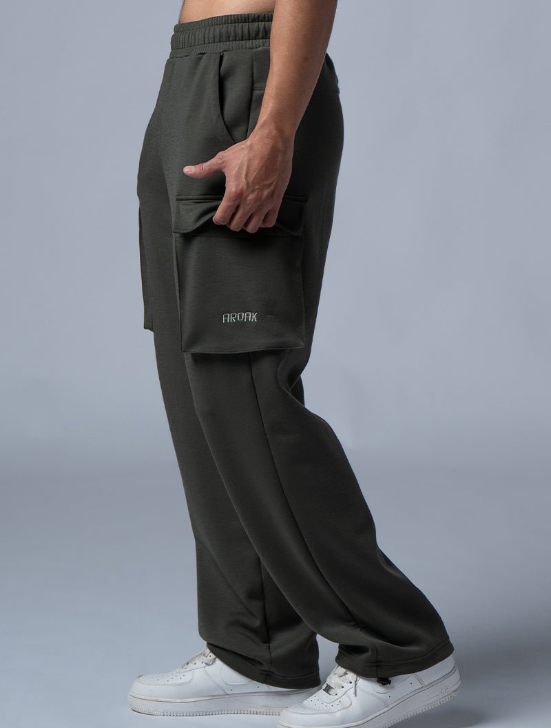 SIRO™ - Dual 休閒多口袋工裝長褲 (墨綠) - AROAK 機能健身服飾 | 專為健人打造