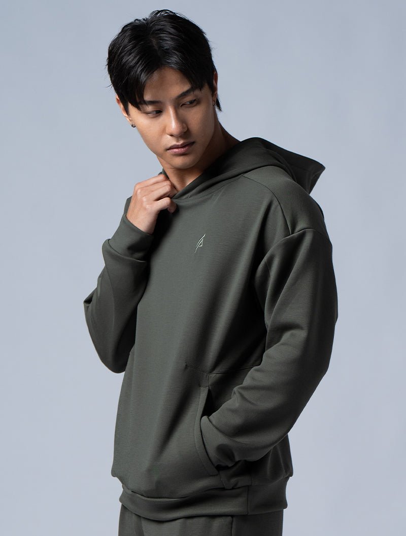 SIRO™ - Dual 剪接寬版連帽上衣 (墨綠) - AROAK 機能健身服飾 | 專為健人打造