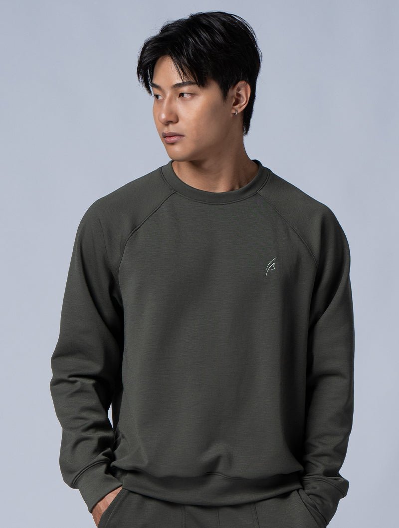 SIRO™ - Dual 拉克蘭袖休閒上衣 (墨綠) - AROAK 機能健身服飾 | 專為健人打造