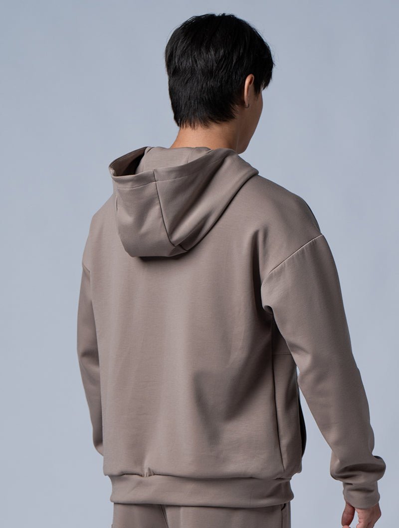 SIRO™ - Dual 剪接寬版連帽上衣 (棕卡其) - AROAK 機能健身服飾 | 專為健人打造