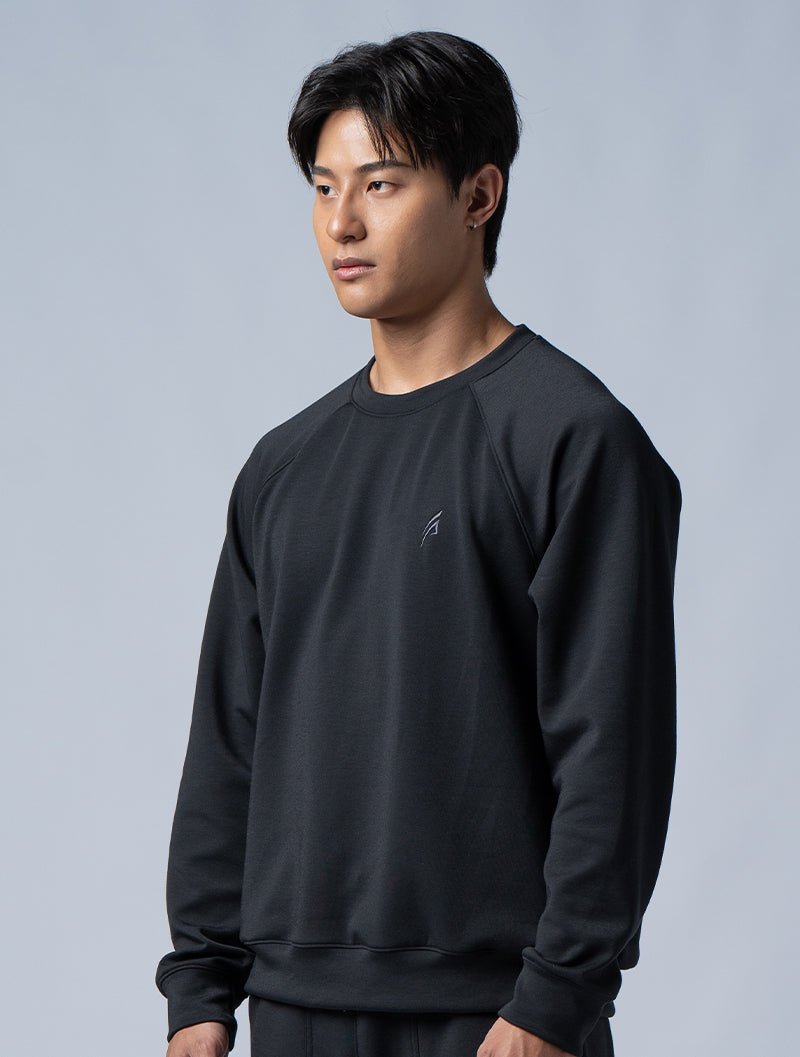 SIRO™ - Dual 拉克蘭袖休閒上衣 (黑) - AROAK 機能健身服飾 | 專為健人打造