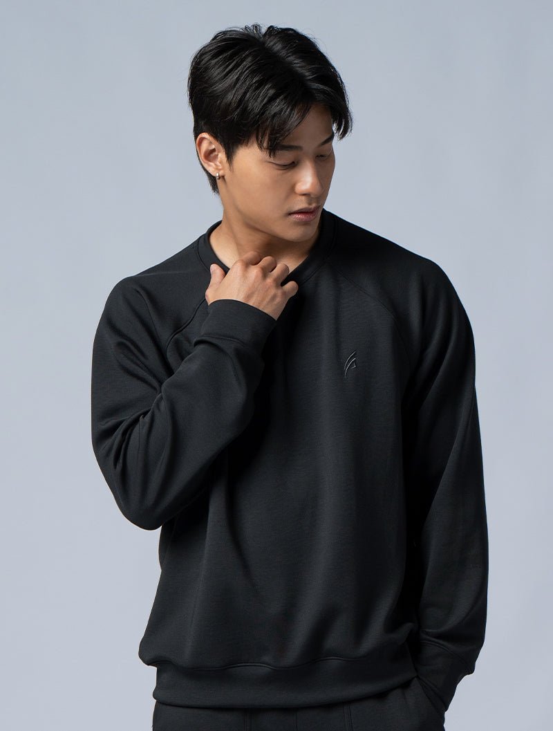 SIRO™ - Dual 拉克蘭袖休閒上衣 (黑) - AROAK 機能健身服飾 | 專為健人打造