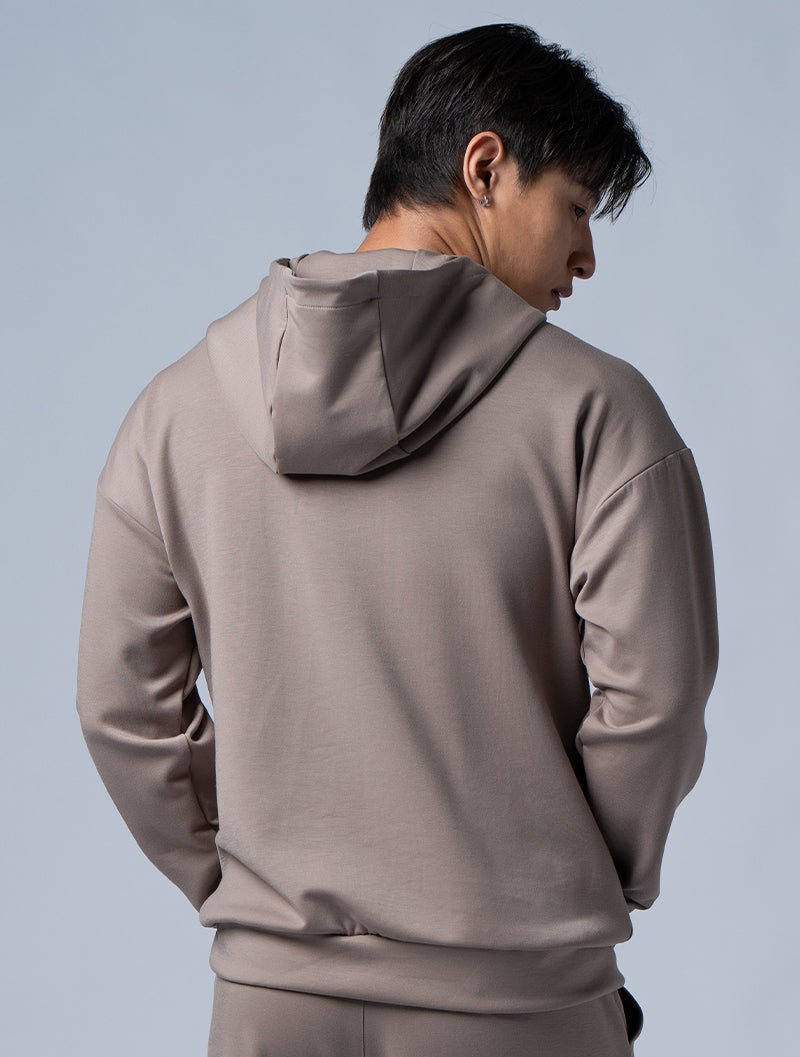 SIRO™ - Dual 剪接寬版連帽上衣 (棕卡其) - AROAK 機能健身服飾 | 專為健人打造