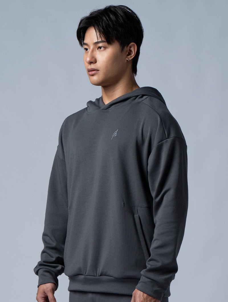 SIRO™ - Dual 剪接寬版連帽上衣 (深灰) - AROAK 機能健身服飾 | 專為健人打造