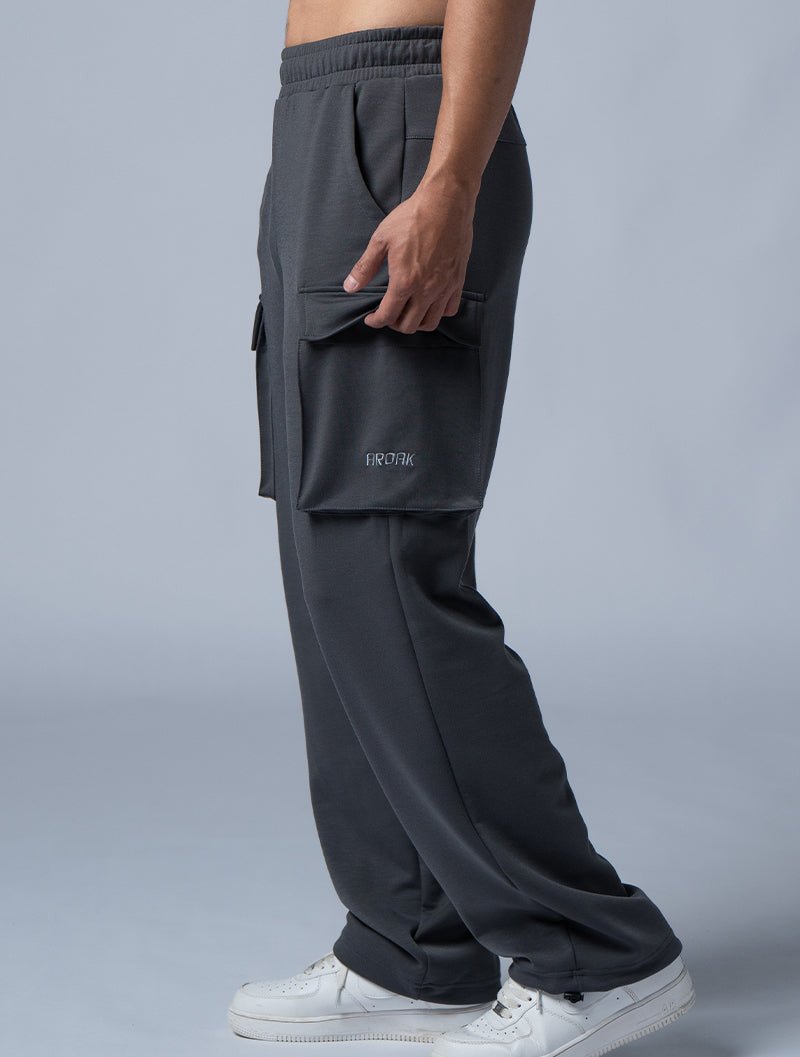 SIRO™ - Dual 休閒多口袋工裝長褲 (深灰) - AROAK 機能健身服飾 | 專為健人打造