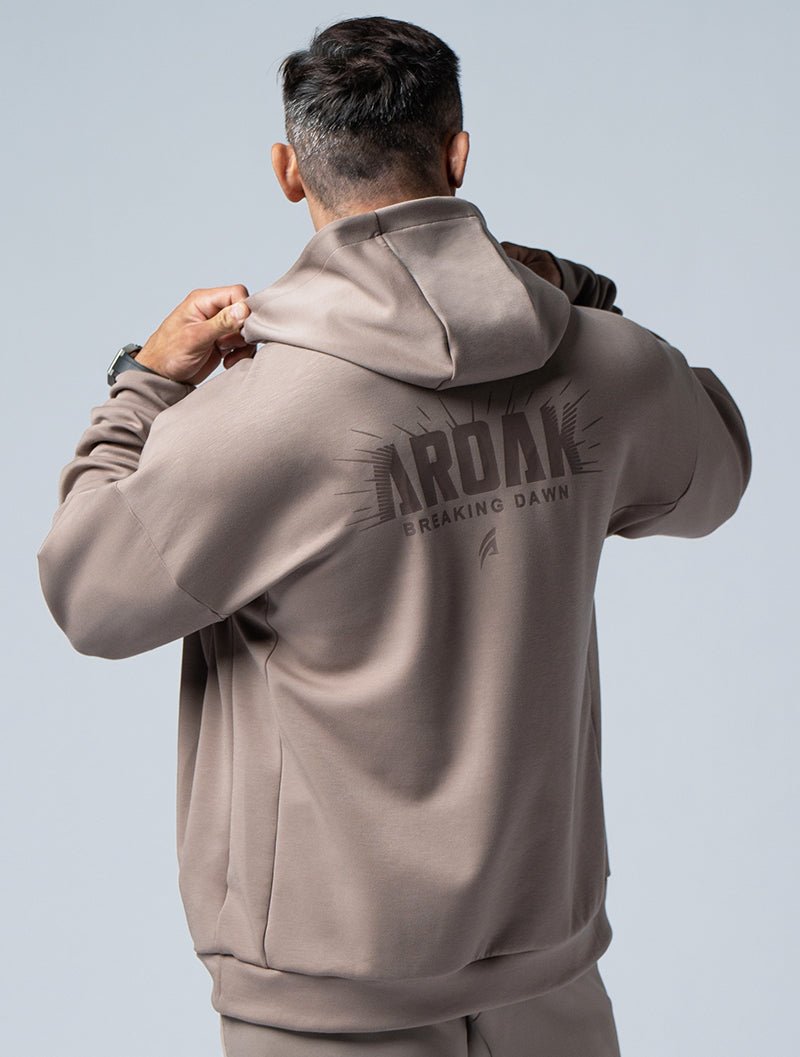 SIRO™ - Dual 曙光戰士連帽上衣 (棕卡其) - AROAK 機能健身服飾 | 專為健人打造