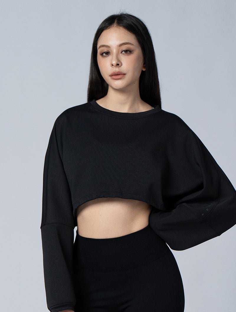 SIRO™ - Dual Oversized休閒短版上衣@24 - 2 (黑) - AROAK 機能健身服飾 | 專為健人打造