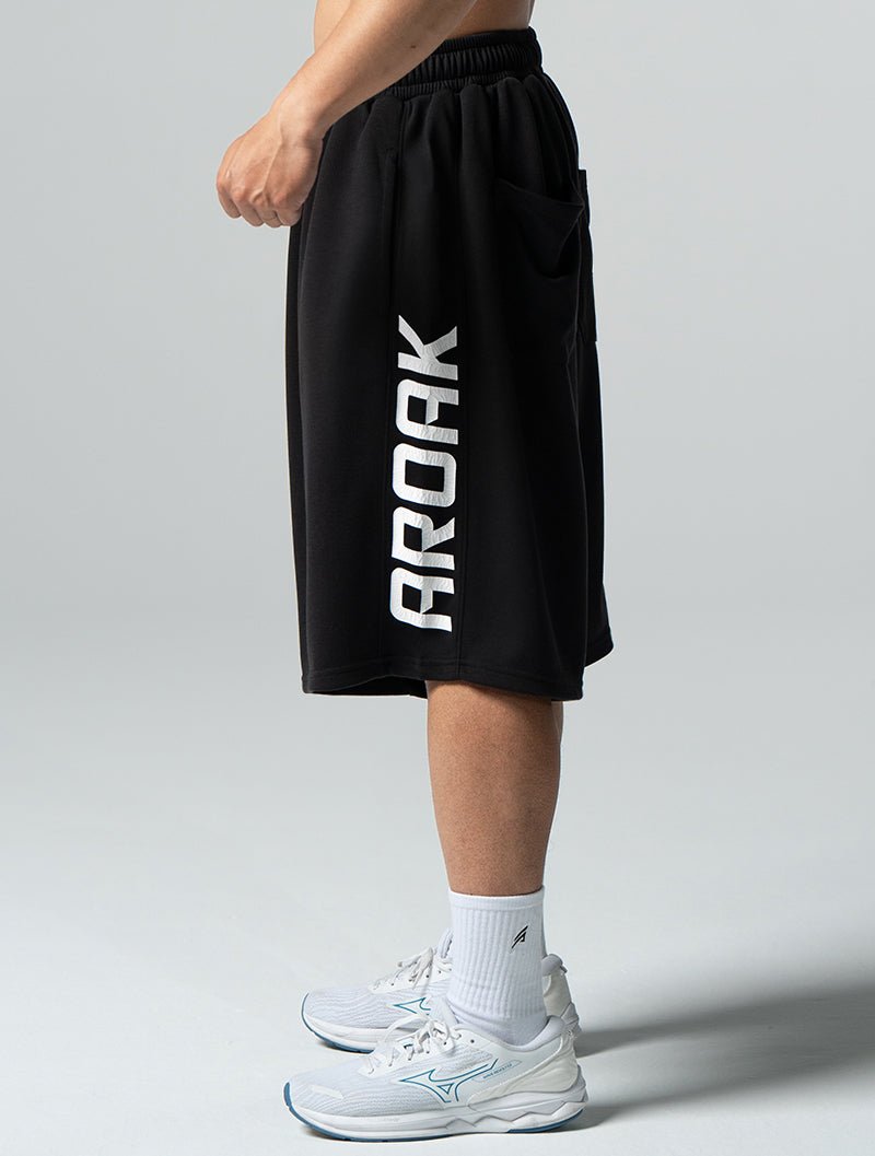 SIRO™ - Shield 爆裂紋七分短褲 (黑) - AROAK 機能健身服飾 | 專為健人打造