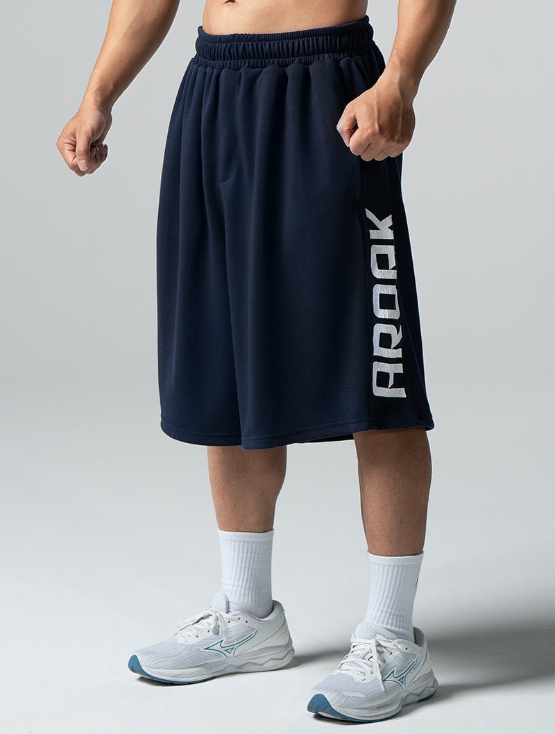 SIRO™ - Shield 爆裂紋七分短褲 (深藍) - AROAK 機能健身服飾 | 專為健人打造