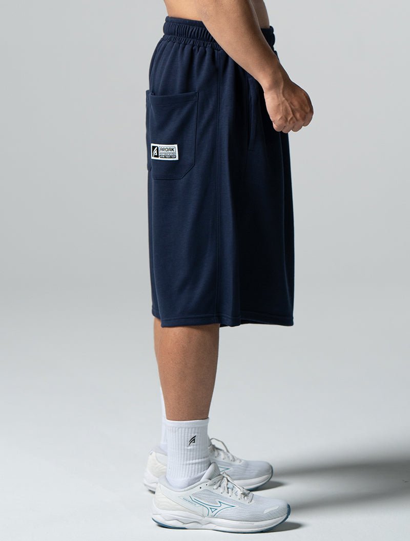 SIRO™ - Shield 爆裂紋七分短褲 (深藍) - AROAK 機能健身服飾 | 專為健人打造