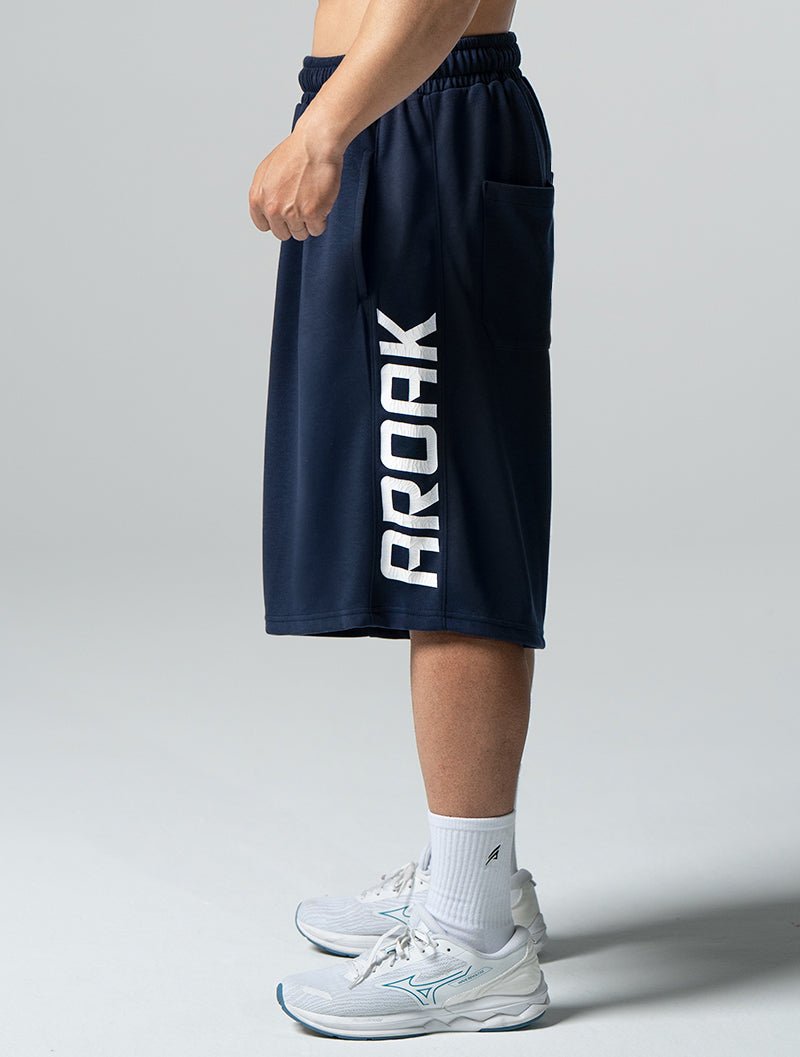 SIRO™ - Shield 爆裂紋七分短褲 (深藍) - AROAK 機能健身服飾 | 專為健人打造