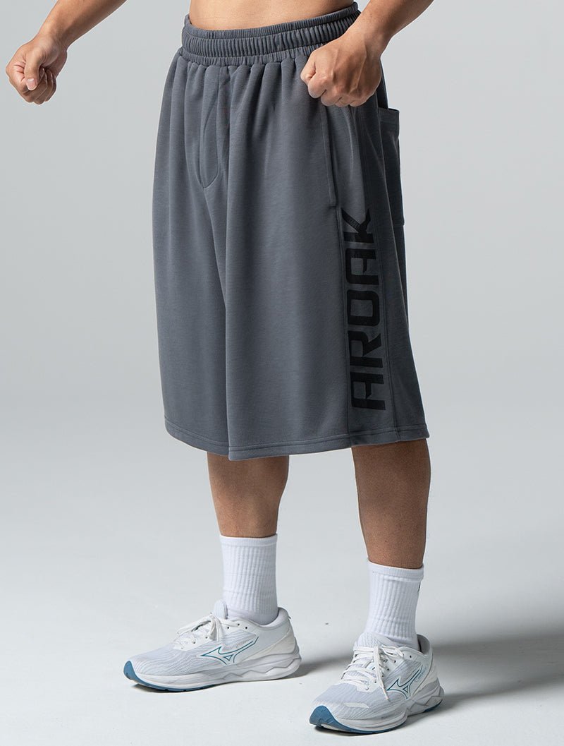 SIRO™ - Shield 爆裂紋七分短褲 (水泥灰) - AROAK 機能健身服飾 | 專為健人打造