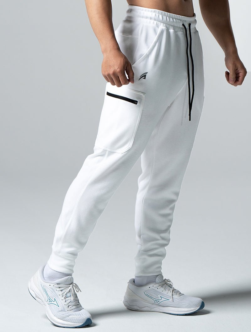 SIRO™ - Shield 休閒工裝束口褲 (白) - AROAK 機能健身服飾 | 專為健人打造