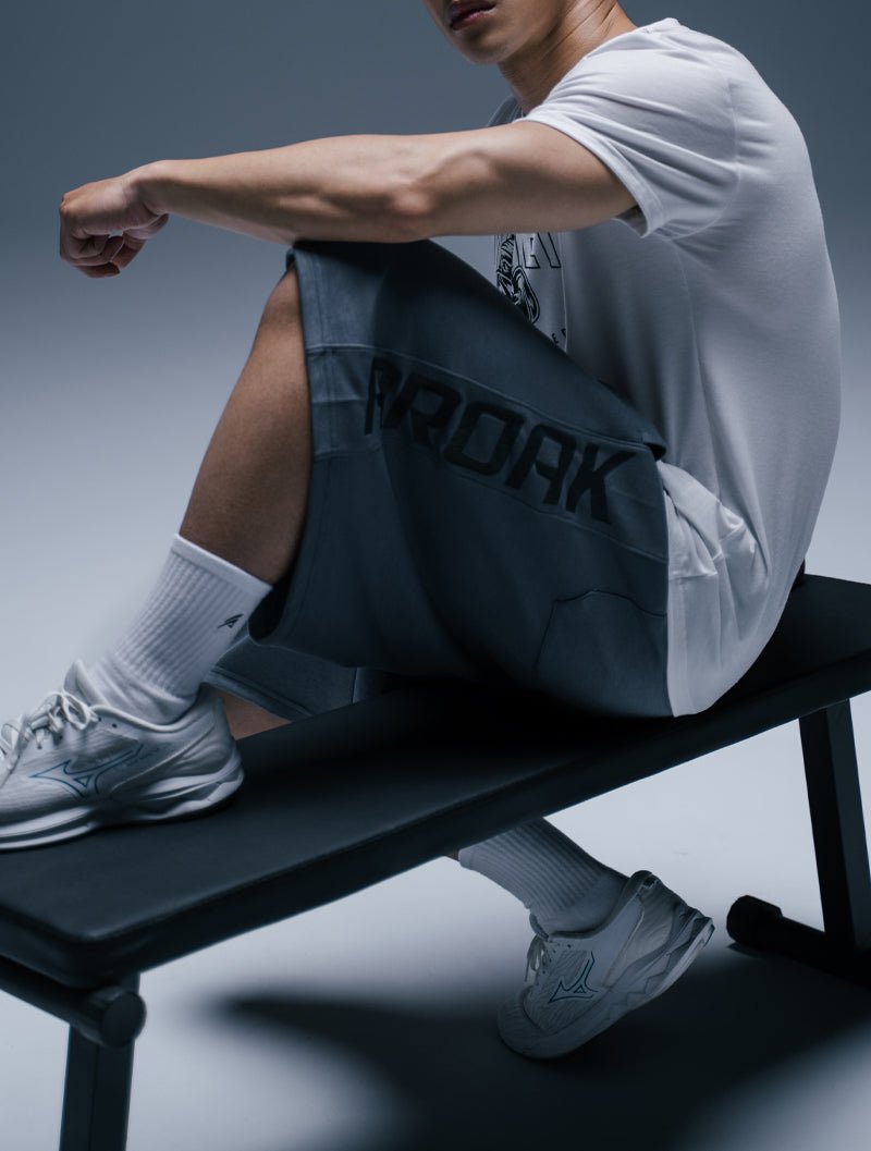 SIRO™ - Shield 爆裂紋七分短褲 (黑) - AROAK 機能健身服飾 | 專為健人打造