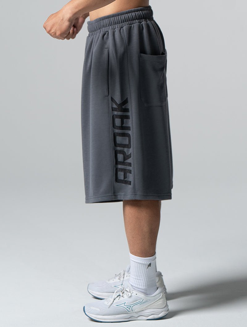 SIRO™ - Shield 爆裂紋七分短褲 (水泥灰) - AROAK 機能健身服飾 | 專為健人打造