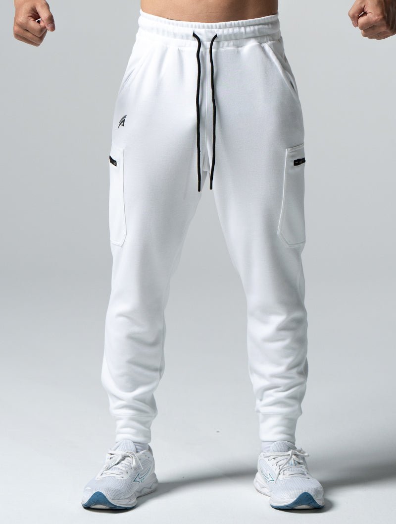 SIRO™ - Shield 休閒工裝束口褲 (白) - AROAK 機能健身服飾 | 專為健人打造