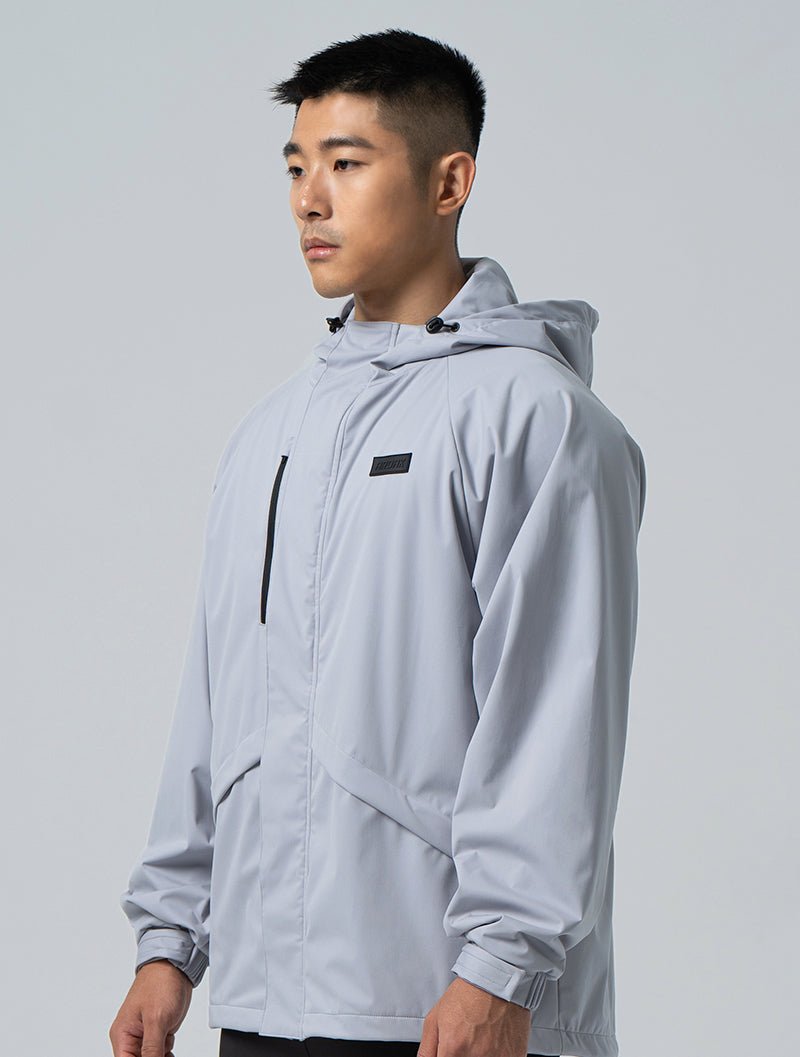 Storm Guard™ 防潑水防風連帽外套 (淺灰) - AROAK 機能健身服飾 | 專為健人打造