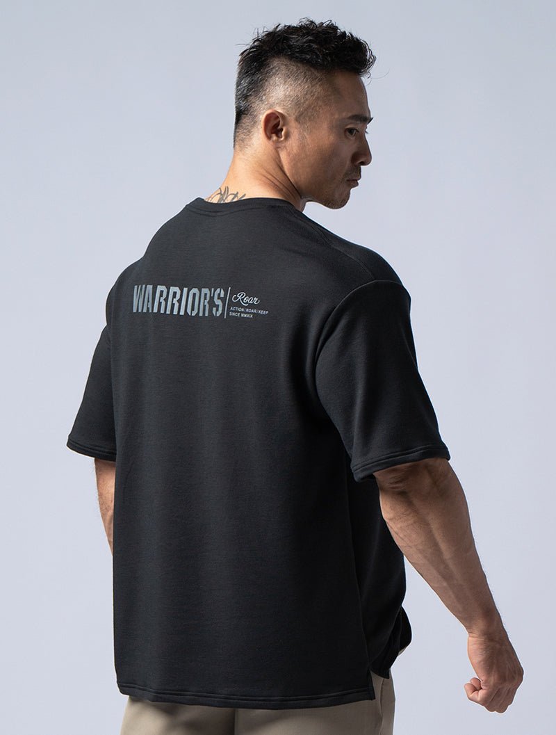 TENCEL FTE™ 戰士的怒吼機能厚磅天絲寬版上衣 (黑) - AROAK 機能健身服飾 | 專為健人打造