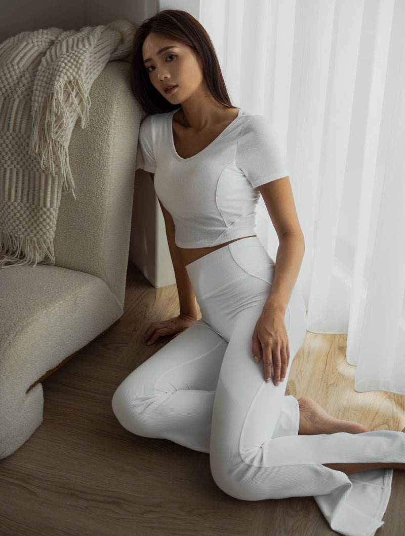 Tencel - RIB™ Y字流線BraTop 24 - 2 (黑) - AROAK 機能健身服飾 | 專為健人打造