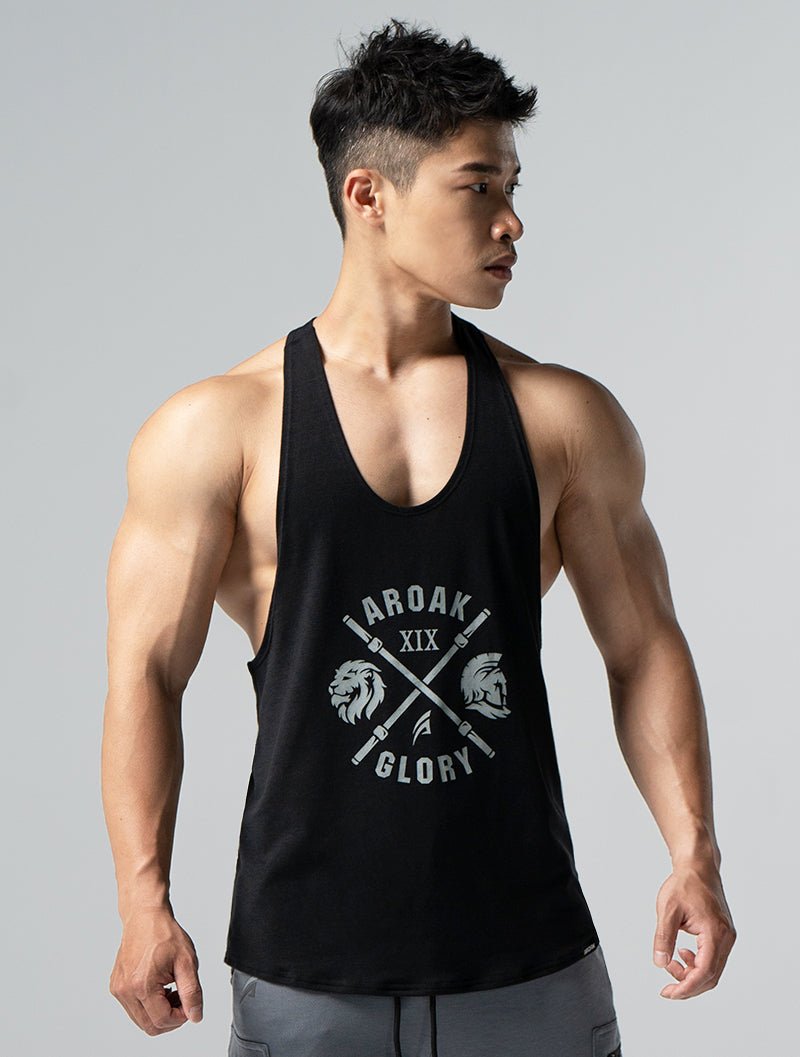 TENCEL™ - SGL 王者榮耀挖背背心 (黑) - AROAK 機能健身服飾 | 專為健人打造