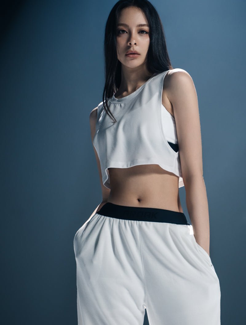 TENCEL™ - SGL 側挖短版背心 25 - 1 (深藍) - AROAK 機能健身服飾 | 專為健人打造