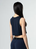 TENCEL™ - SGL 側挖短版背心 25 - 1 (深藍) - AROAK 機能健身服飾 | 專為健人打造