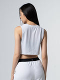 TENCEL™ - SGL側挖短版背心 25 - 1 (白) - AROAK 機能健身服飾 | 專為健人打造