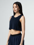 TENCEL™ - SGL 側挖短版背心 25 - 1 (深藍) - AROAK 機能健身服飾 | 專為健人打造
