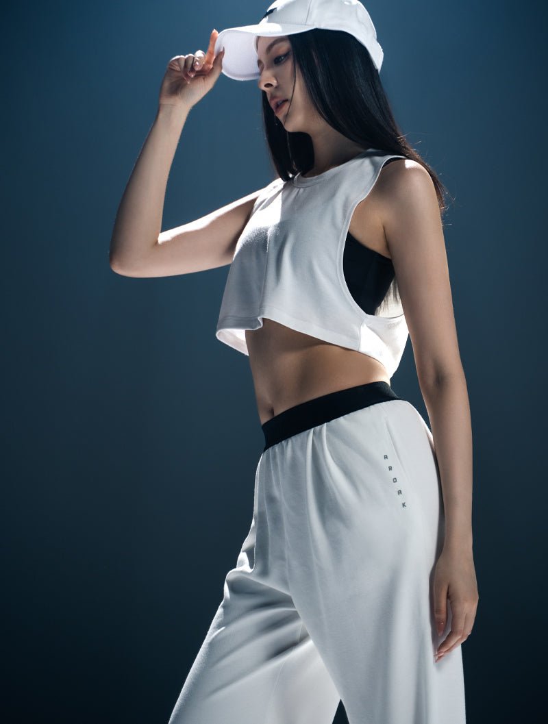 TENCEL™ - SGL 側挖短版背心 25 - 1 (深藍) - AROAK 機能健身服飾 | 專為健人打造