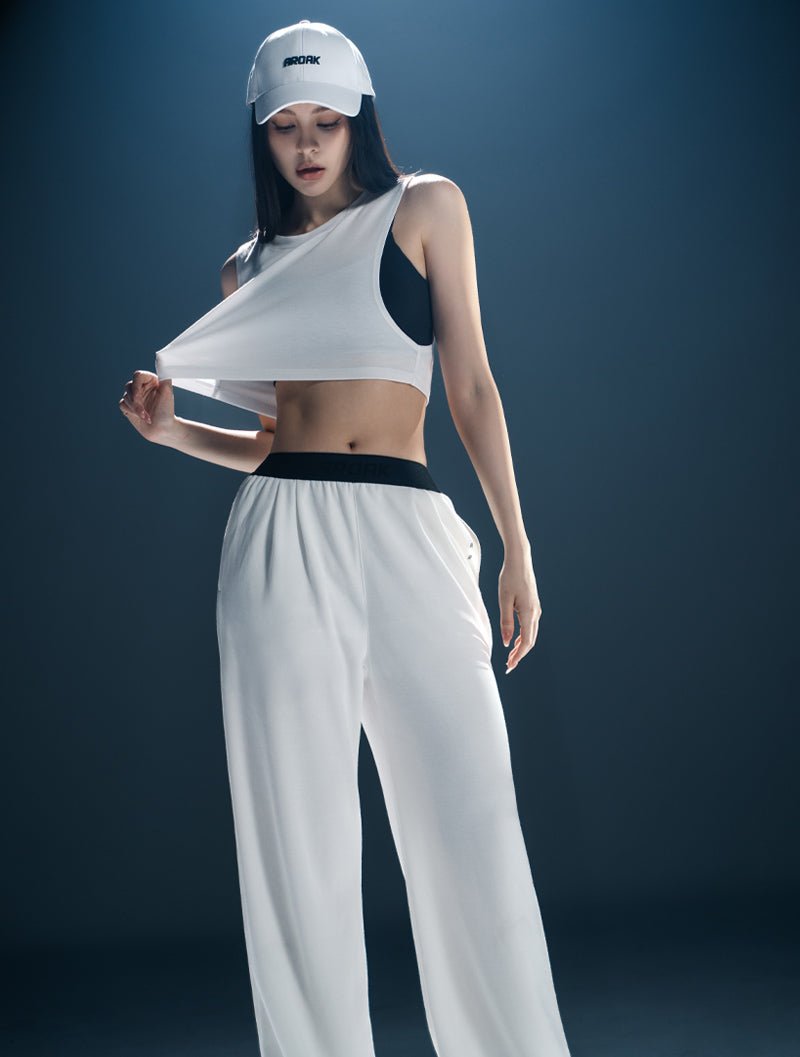 TENCEL™ - SGL 側挖短版背心 25 - 1 (深藍) - AROAK 機能健身服飾 | 專為健人打造