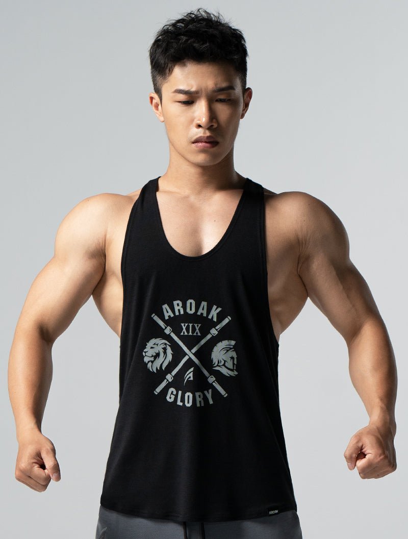 TENCEL™ - SGL 王者榮耀挖背背心 (黑) - AROAK 機能健身服飾 | 專為健人打造