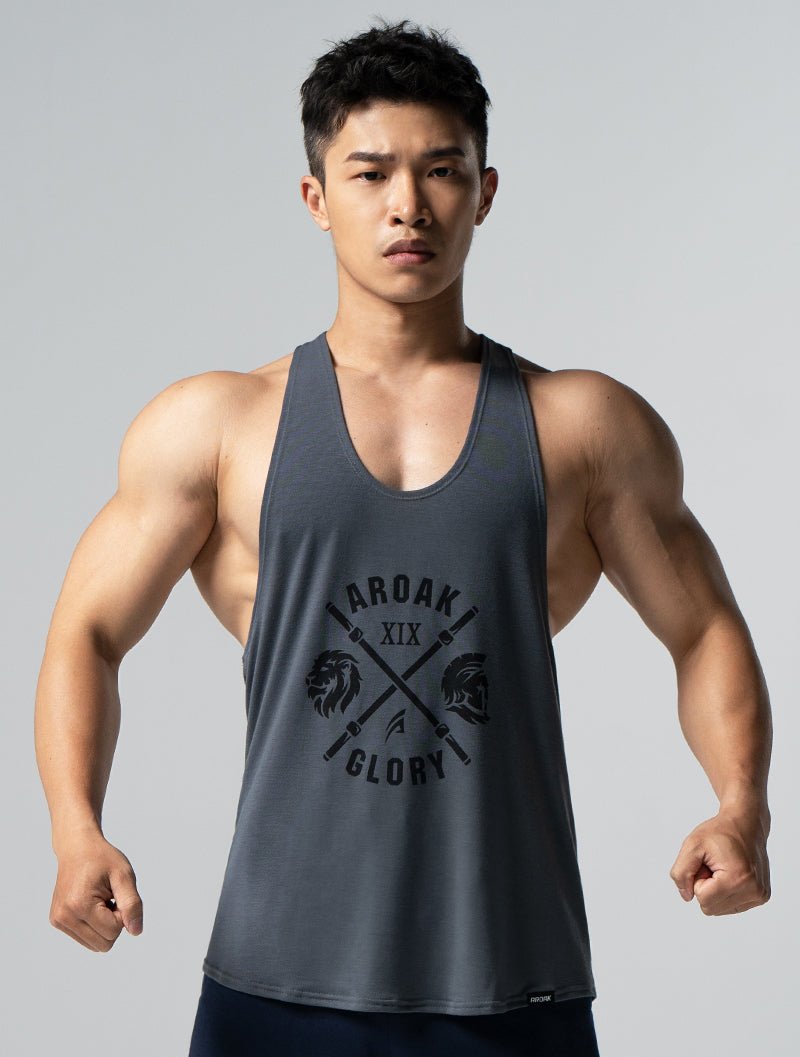 TENCEL™ - SGL 王者榮耀挖背背心 (水泥灰) - AROAK 機能健身服飾 | 專為健人打造