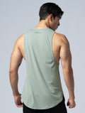 TENCEL - SGL™ 植絨機能天絲圓弧背心 (灰綠) - AROAK 機能健身服飾 | 專為健人打造