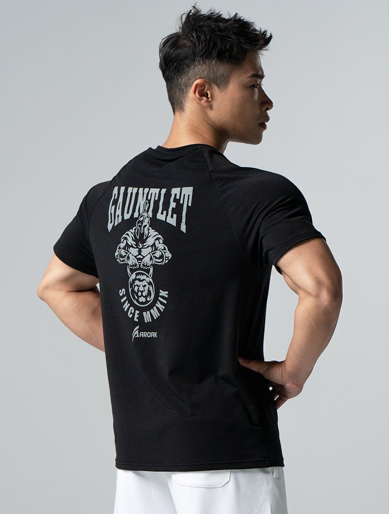 TENCEL™ - SGL 王者試煉拉克蘭袖上衣 (黑) - AROAK 機能健身服飾 | 專為健人打造