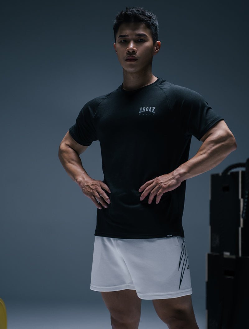 TENCEL™ - SGL 王者試煉拉克蘭袖上衣 (白) - AROAK 機能健身服飾 | 專為健人打造