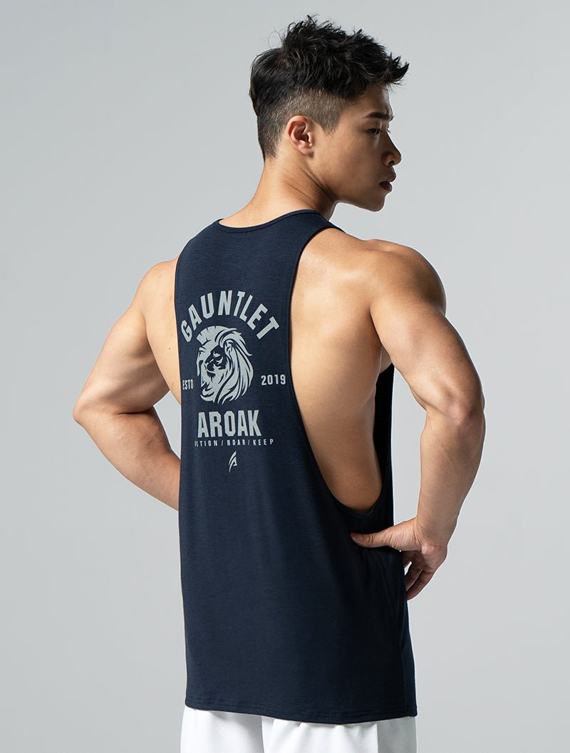 TENCEL™ - SGL 戰獅之魂背心 (深藍) - AROAK 機能健身服飾 | 專為健人打造