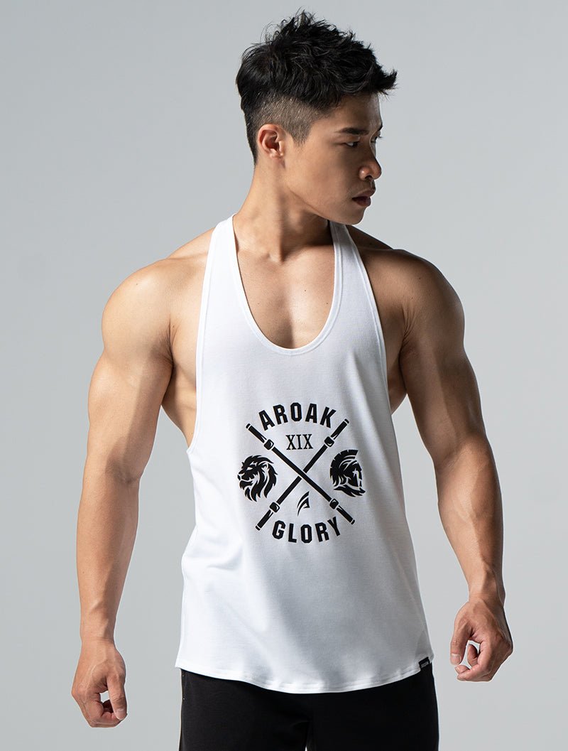 TENCEL™ - SGL 王者榮耀挖背背心 (白) - AROAK 機能健身服飾 | 專為健人打造