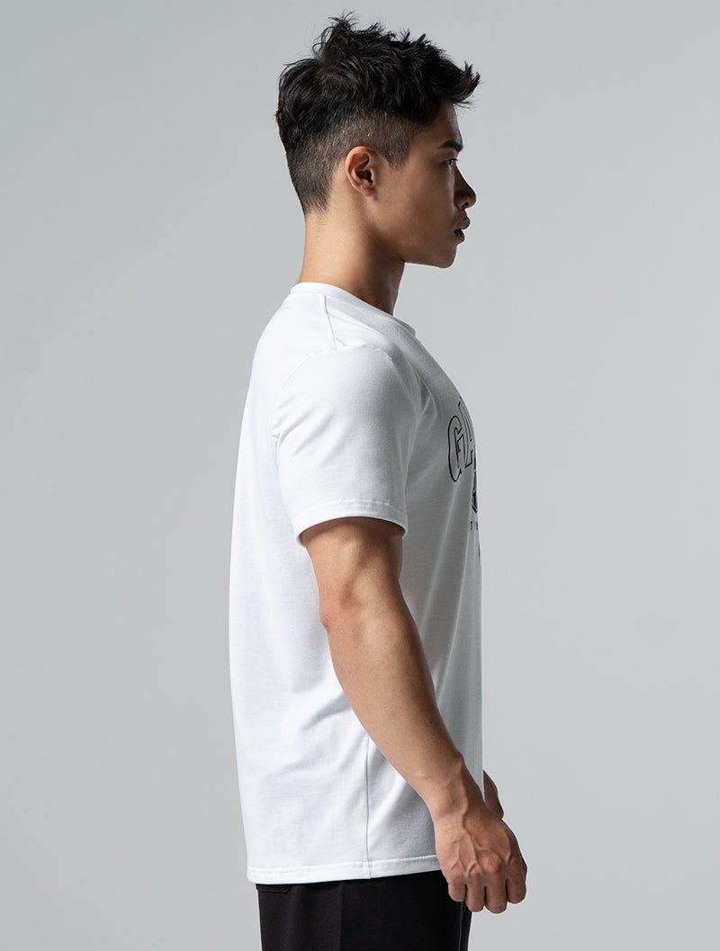 TENCEL™ - SGL 獅王覺醒短袖上衣 (白) - AROAK 機能健身服飾 | 專為健人打造