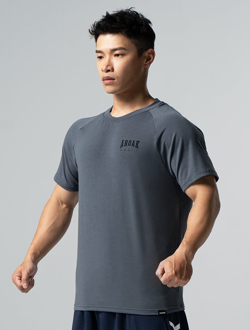 TENCEL™ - SGL 王者試煉拉克蘭袖上衣 (水泥灰) - AROAK 機能健身服飾 | 專為健人打造