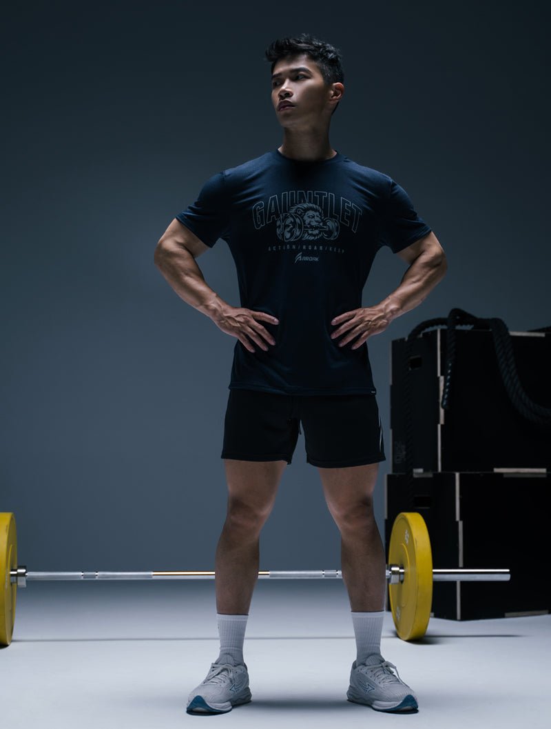 TENCEL™ - SGL 獅王覺醒短袖上衣 (黑) - AROAK 機能健身服飾 | 專為健人打造