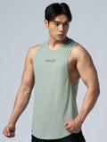 TENCEL - SGL™ 植絨機能天絲圓弧背心 (灰綠) - AROAK 機能健身服飾 | 專為健人打造