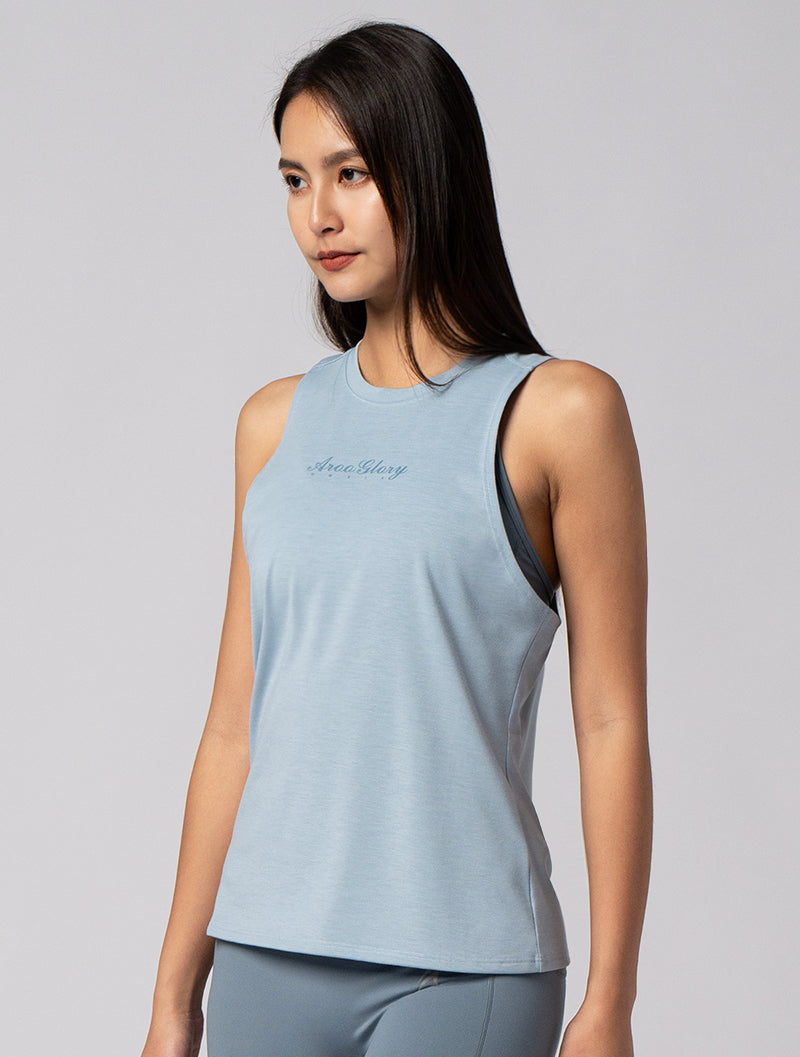 AROO functional SIRO arc scooped back vest# (Mist blue) 