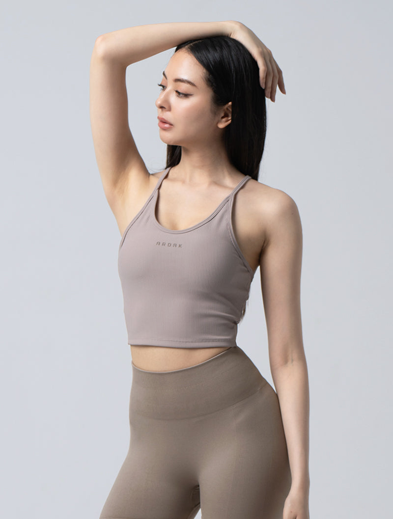 Lumin™ muscle energy pit butterfly back sports vest @ (milk tea apricot)