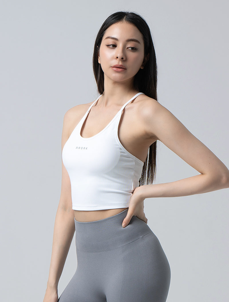 Lumin™ Muscle Butterfly Back Sports Vest@ (White)