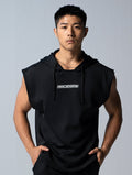 AirFlex™ 連帽寬肩背心 (黑) - AROAK 機能健身服飾 | 專為健人打造