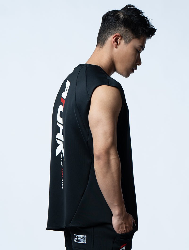 AirFlex™ 征服之道寬肩背心 (黑) - AROAK 機能健身服飾 | 專為健人打造