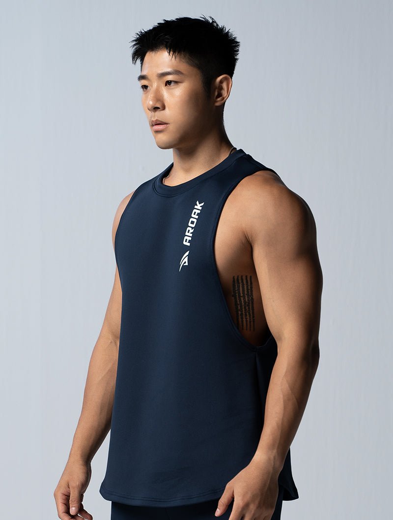 AirFlex™ 窄肩訓練背心 (丈青) - AROAK 機能健身服飾 | 專為健人打造