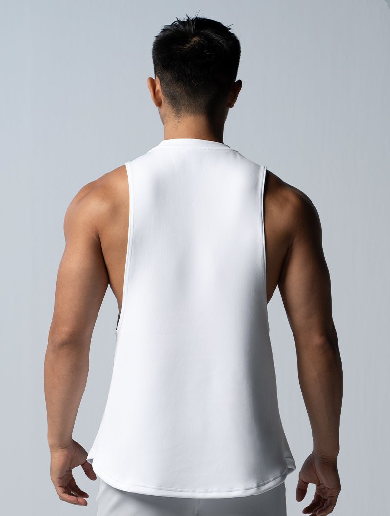 AirFlex™ 窄肩訓練背心 (白) - AROAK 機能健身服飾 | 專為健人打造