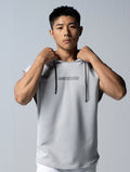 AirFlex™ 連帽寬肩背心 (淺灰) - AROAK 機能健身服飾 | 專為健人打造