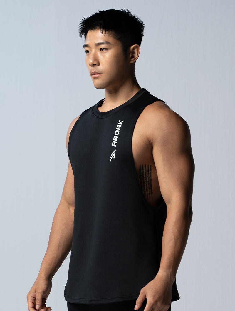 AirFlex™ 窄肩訓練背心 (黑) - AROAK 機能健身服飾 | 專為健人打造